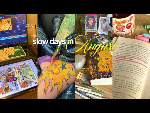 august reading vlog ️ digital journaling, getting new tattoos, reading my tbr's