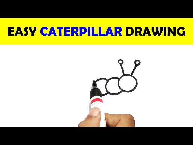 EASY AND SIMPLE CATERPILLAR DRAWING #Drawing #YoKidz #Caterpillar