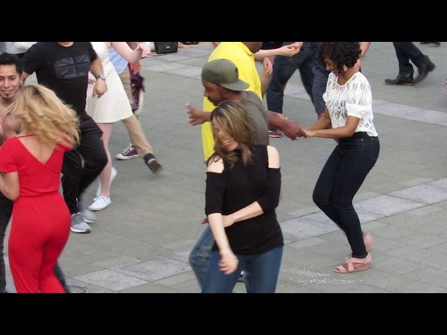 Dancing to Latin Music in downtown Philly