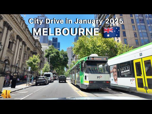 Melbourne Australia in January 2025 Driving Around the City 4K Video