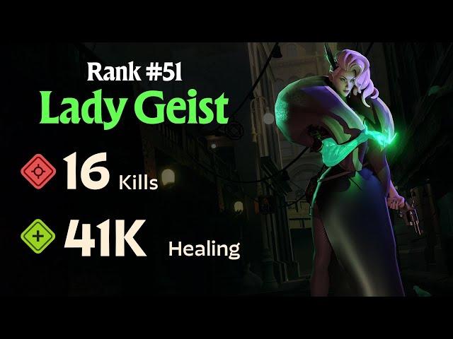 Deadlock Lady Geist Gameplay & Build - 16 Kills 41K Healing! (Rank #51 Player: Full Synchro)