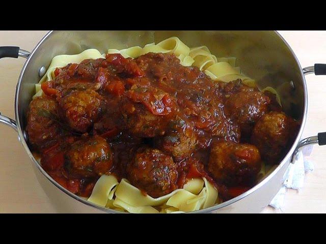 Meatballs Pasta Homemade Tomato Sauce Delicious Recipe How to make