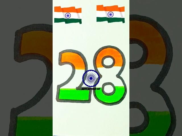 28indian flag drawing, independence art  #shorts #art #trending