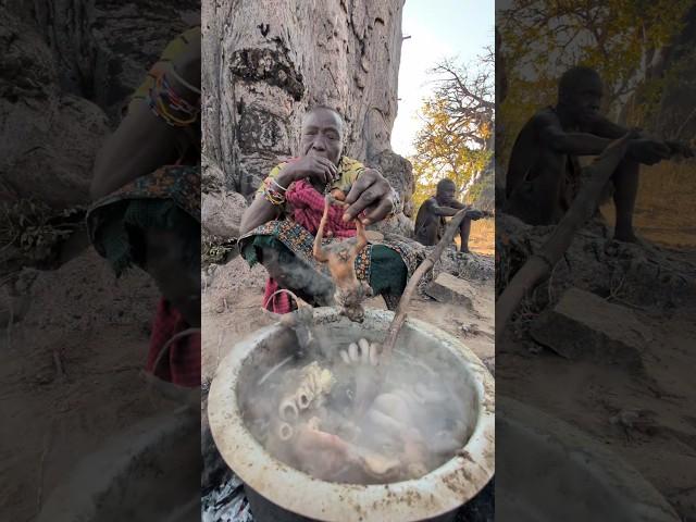 Bushwom middle of nowhere with her favorite Dish #africa #villagelife #food