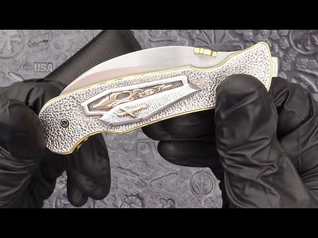Rick Lala Knives Elvia F, Sanmai With Hamon, Titanium, Silver, Gold