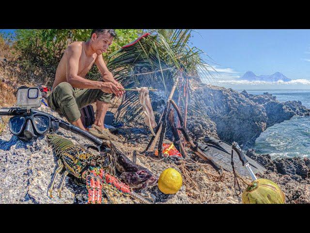 CAMPING BERTAHAN HIDUP | BERBURU LOBSTER, CUMI, KEPITING & BAKAR DI PANTAI BERTEBING | Catch & Cook