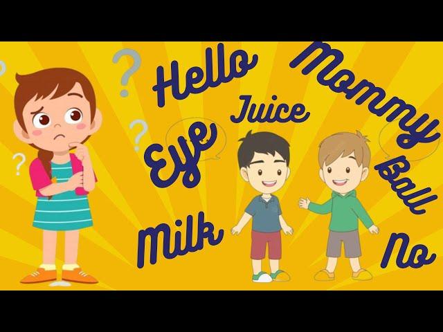 English words that 2 year kid must know part 1 with happy brain kids learning | kids vocabulary