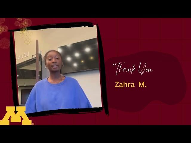 Zahra M - Thank You Donors 2024