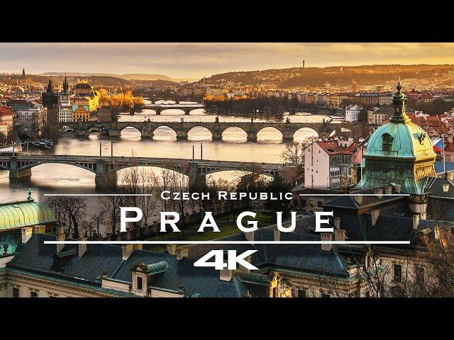 Prague, Czech Republic  - by drone [4K]