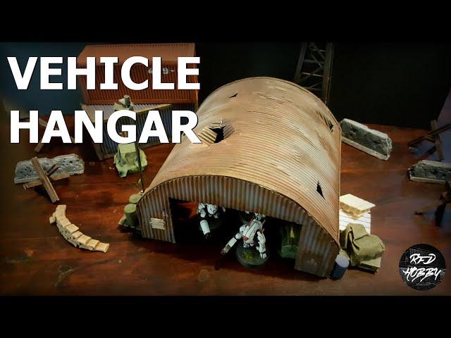 Miniature Vehicle Hanger - Easy to Build and Paint, Wargaming & Tabletop Gaming Terrain Tutorial.