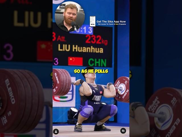 Liu Huanhua's clean is great! #olympicweightlifting