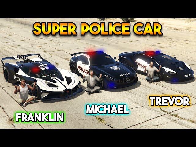 GTA 5 SUPER POLICE CAR : FRANKLIN VS MICHAEL VS TREVOR (WHICH IS BEST?)