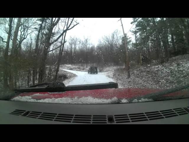 Driving to the top of Bluff Mountain in snow.  (Part 1)