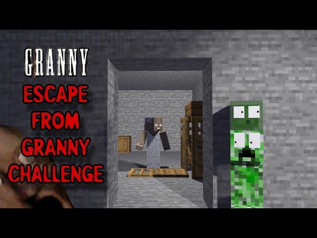 Monster School : ESCAPE FROM GRANNY CHALLENGE - horror minecraft animation