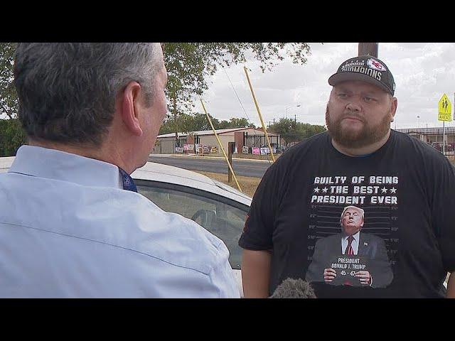 Trump T-shirt Controversy: Interview with man who was confronted by election official