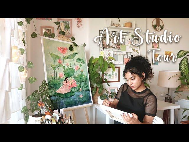 Art Studio Tour ( Art Studio in my bedroom )