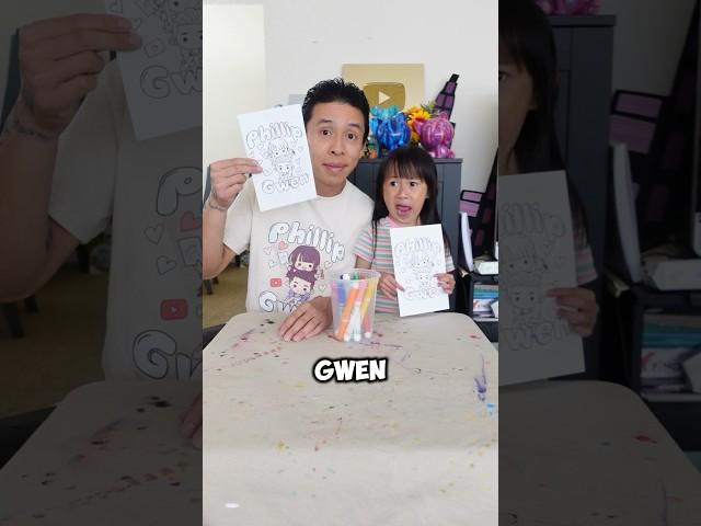 3 Marker Challenge with Kawaii Phillip and Gwen  #shorts #artchallenges