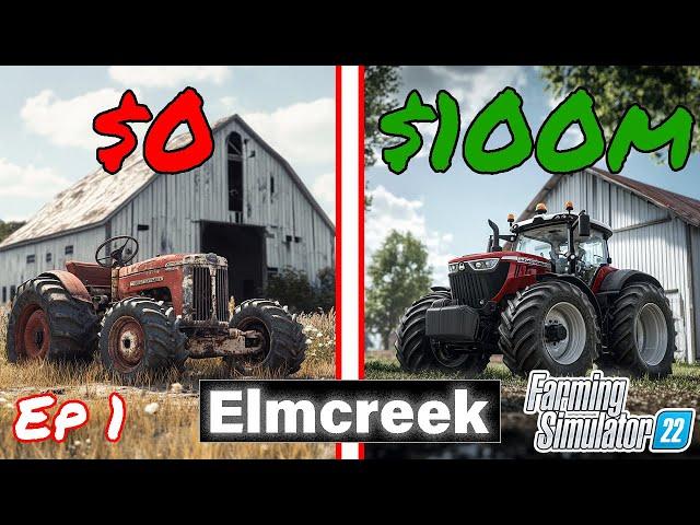 $0 to $100 Million Challenge on Elmcreek! - Farming Simulator 22