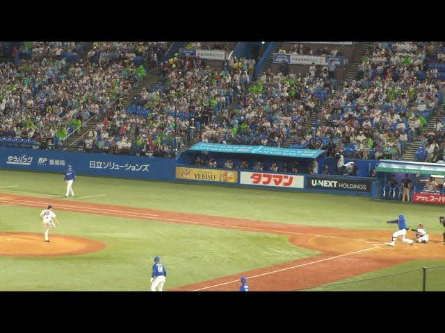 中日 鵜飼航丞 2点タイムリーヒット　ヤクルト vs 中日　2024年9月21日(土) 神宮球場