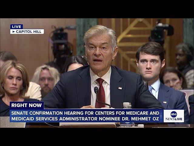 LIVE: Senate confirmation hearing for Dr. Oz, Trump's nominee to lead Medicaid and Medicare