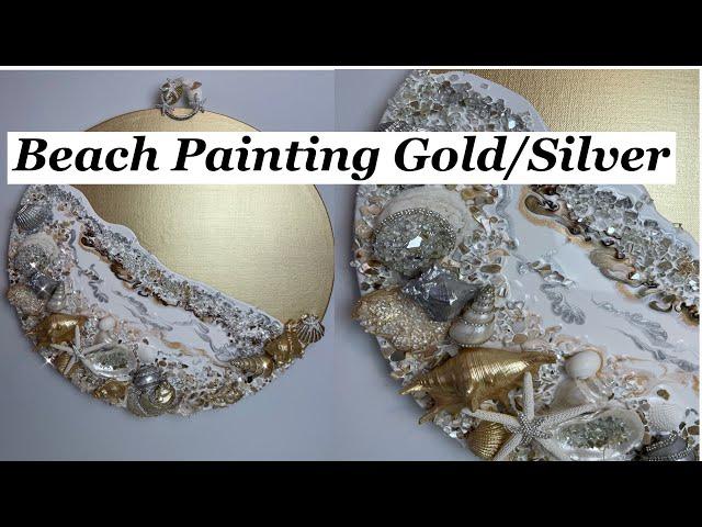 DIY Beach Canvas in Gold / Silver / White