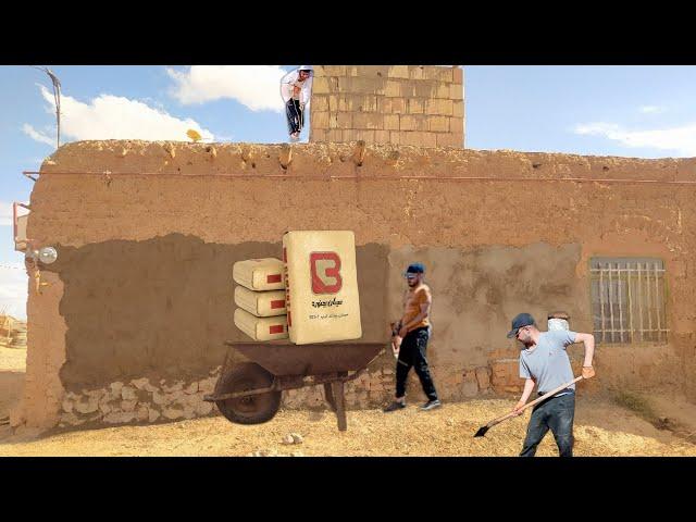 Reconstruction of the wall of the village house: Siman Kar Jawan. Iranian village life