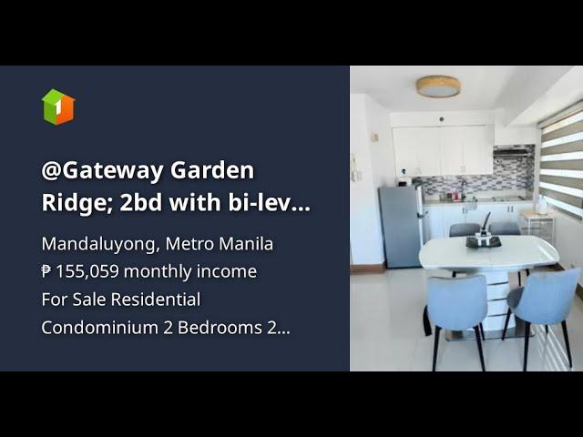 @Gateway Garden Ridge; 2bd with bi-level condo for sale by owner