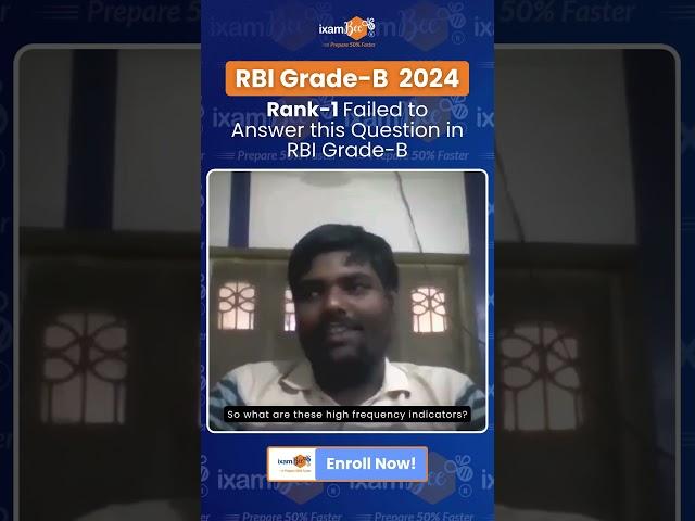 Rank 1 failed to answer this question in RBI Grade B | Checkout the Complete Success Story #ixambee