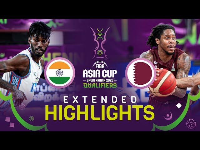 India  v Qatar  | Highlights | FIBA Asia Cup 2025 Qualifiers