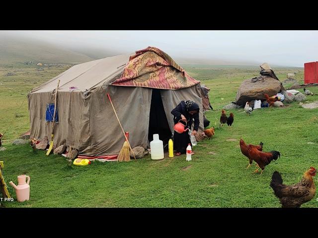 The magic of fog and nomadic life in the heart of Sablan, an extinct volcano in Iran