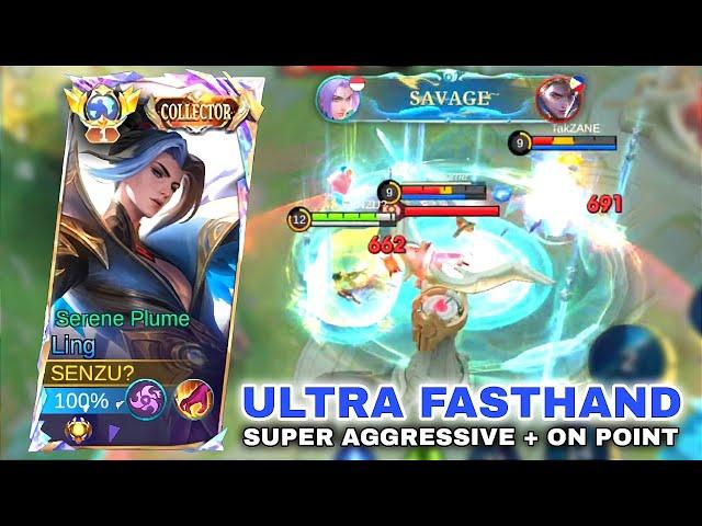 LING ULTRA FASTHAND ( SAVAGE ) SUPER AGGRESSIVE + ON POINT GAMEPLAY Ling Mobile Legends