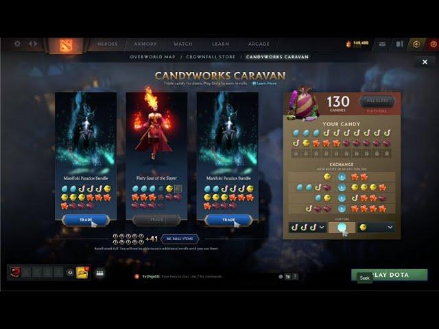 100+ REROLL'S Dota 2 Candyworks Caravan (Ultra Lucky)