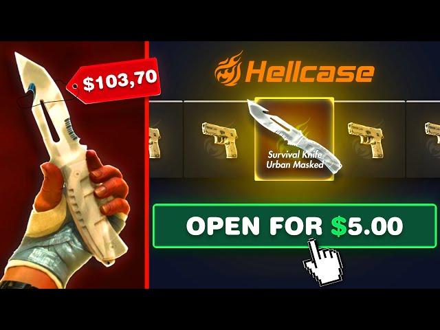 I WON A $5 KNIFE ON HELLCASE!! (How?)