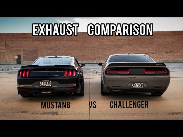 Mustang GT vs Challenger Hellcat - exhaust sound comparison