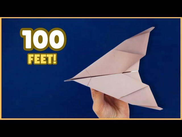 How to Make Easy Paper Airplane That Flies Far Fast - Best Paper Plane World Record 100 Feet