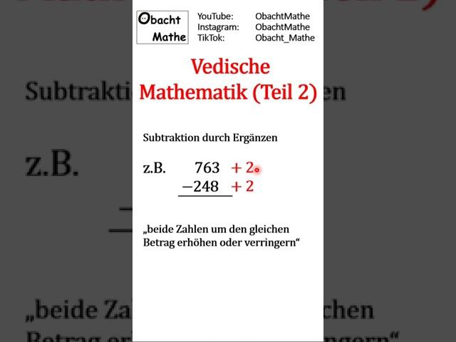 ️ Kennst du diesen Rechentrick: Vedische Mathematik #2 | #Shorts | ObachtMathe