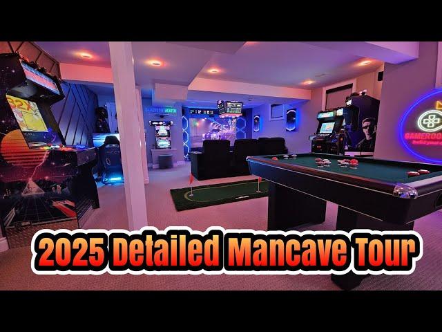 Updates from early 2025- Full Gameroom/ mancave/ home theater and gaming setup tour for 2025!