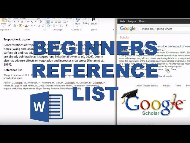 How to make a reference list for beginners