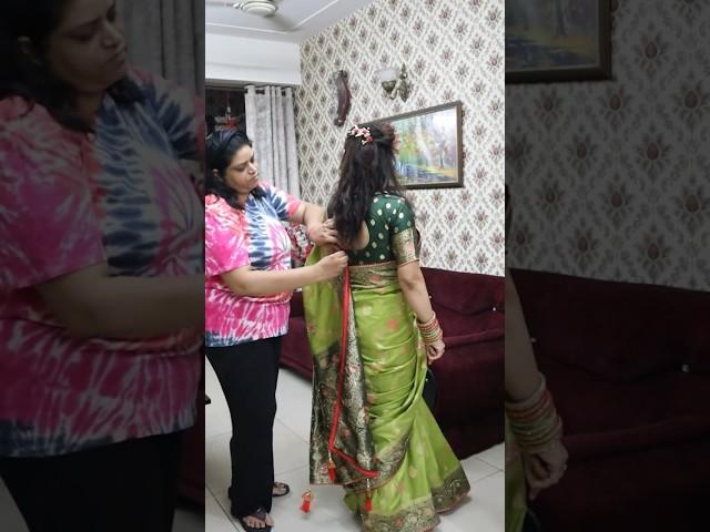 Teej functionke liye subah uthte hi Makeup karane pahuch gai  #hariyaliteej2023 #teej #newshorts