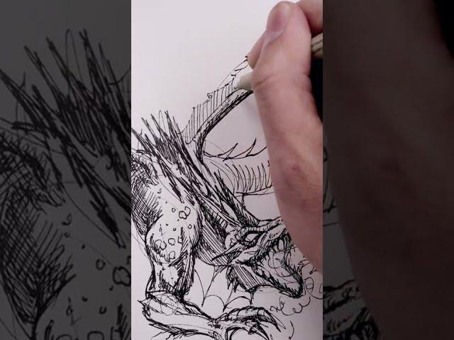 5 minute dragon sketch  sketchbook entry #shorts