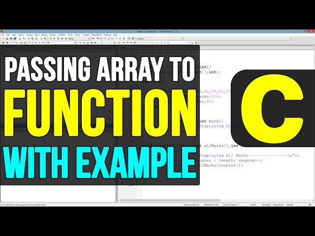 Passing Array to a Function in C Programming Language Video Tutorials