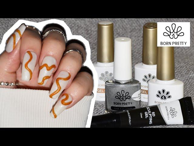 5D Sculpting Gel, Metal Watercolor Nail Polish and more by @bornprettyofficial | Easy 3D Nail Art