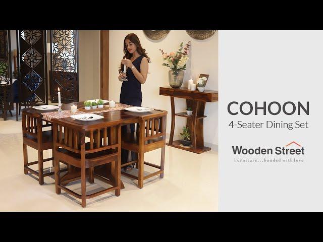 Cohoon 4 Seater Dining Set  [ Modern Dining Table Set 2023 ] Wooden Street