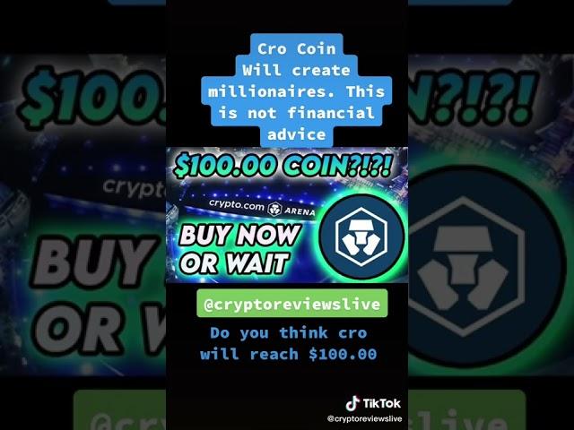 Not financial advice. CRO coin will create millionaires #cro #crocoin #cronos #crypto