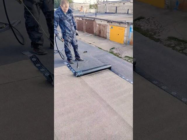 Кровля гаража. Наплавляемая кровля. Ремонт кровли. #кровля#наплавляемаякровля#shorts #ремонткровли