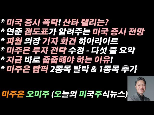 [오늘의 미국주식뉴스] 지금 바로 줍줍해야 하는 이유!  / 미주은 투자 전략 수정 - 다섯 줄 요약 / 점도표가 알려주는 미국 증시 전망 / 파월 의장 기자 회견 하이라이트