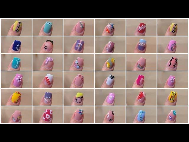 35 Easy floral nail art designs compilation || Nail art for short and long nails 2024