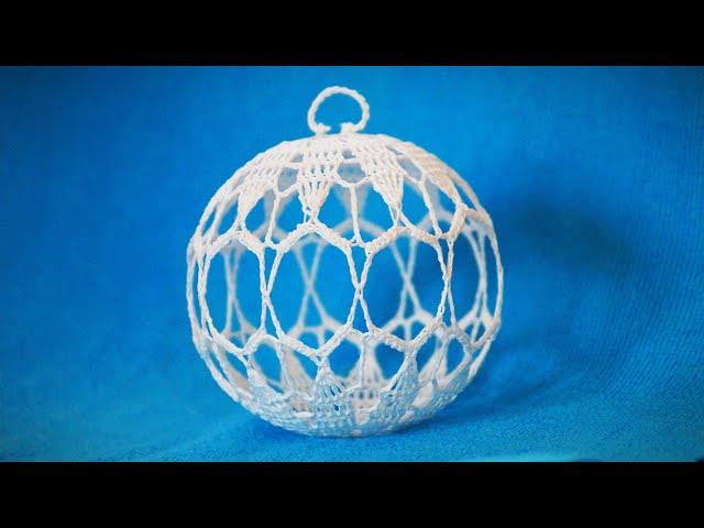 Christmas Crochet Lace Ball Ornament Tutorial