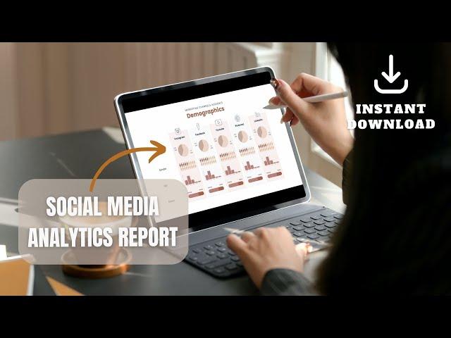 Social Media Analytics Report Canva Template Digital Download (Pink) by Danalyser