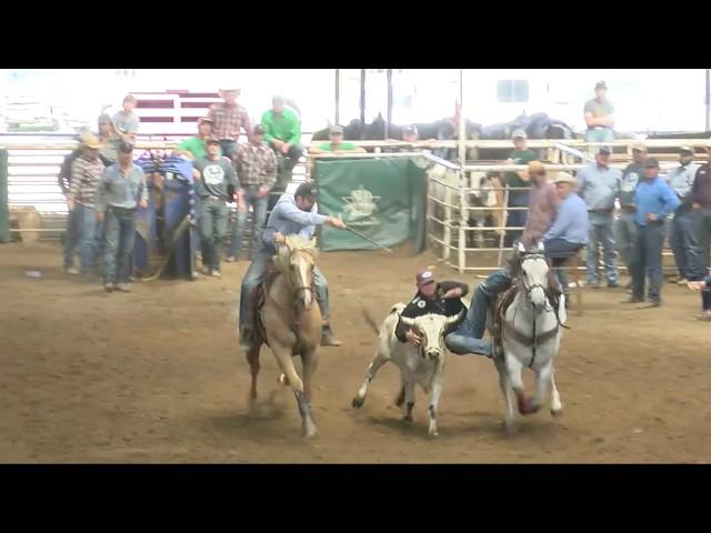Tanner McElhaney at Duvall's Steer Wrestling Jackpot Open Shootout